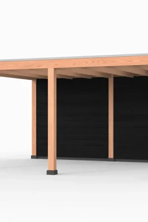 Gereduceerde Prijs Douglas overkapping, 500 x 400, met achterwand, Westwood Elegant zwart